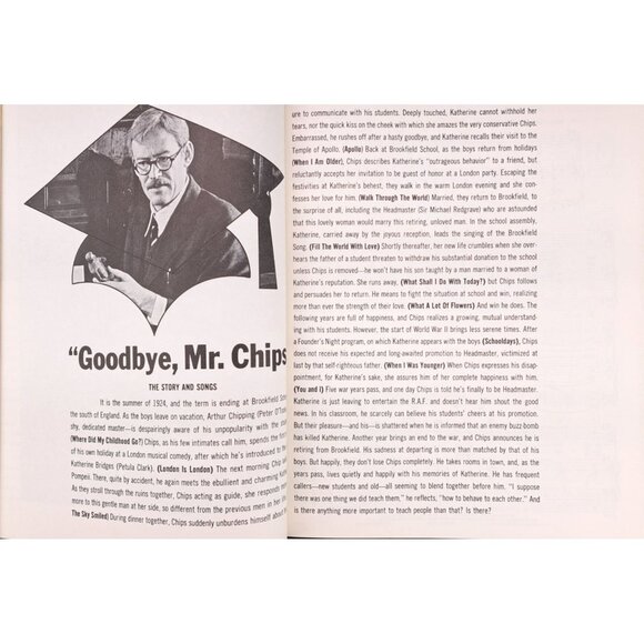 Vintage Goodbye Mr. Chips Vocal Selections Music 1969 Movie Songbook O'Toole - Picture 5 of 9